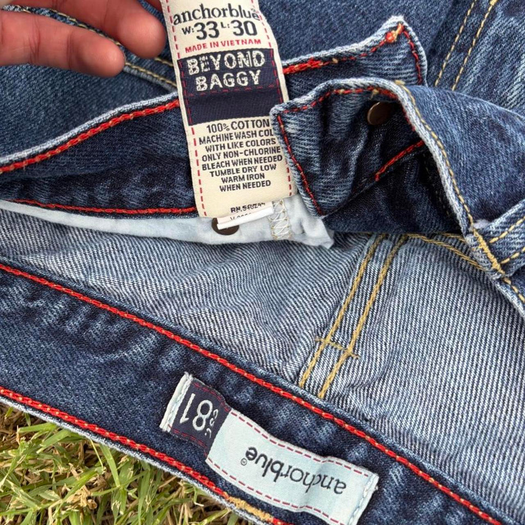 Vintage Y2K Anchor Blue Beyond Baggy Jeans, Dark Wash, 32x30, view 3