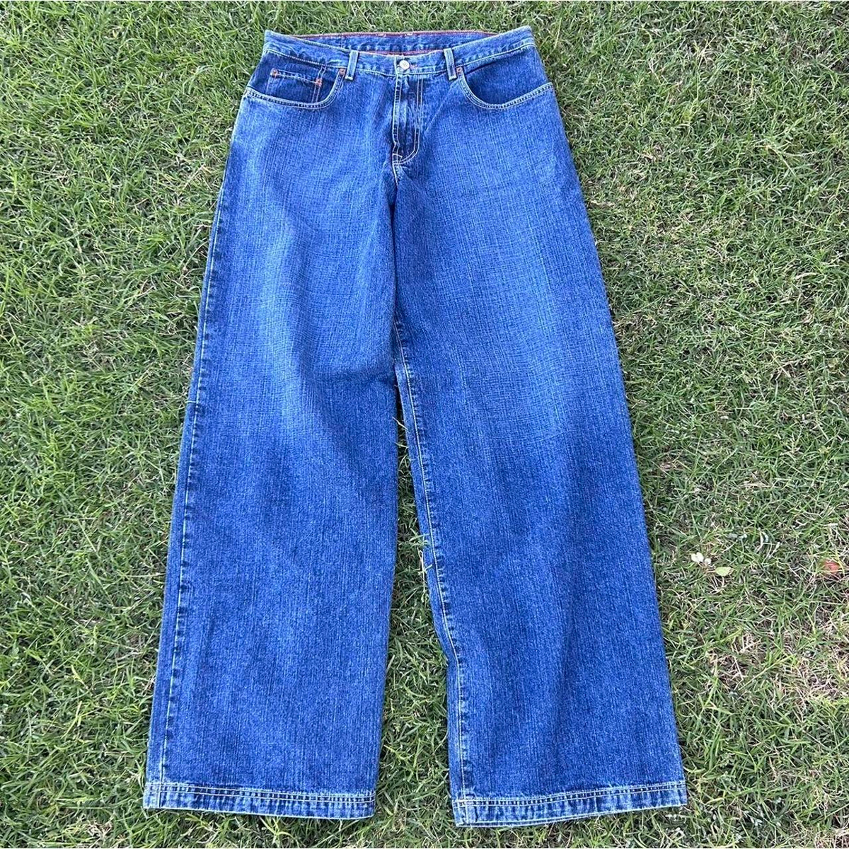 Crazy Baggy Contrast Stitching Jeans (sold)