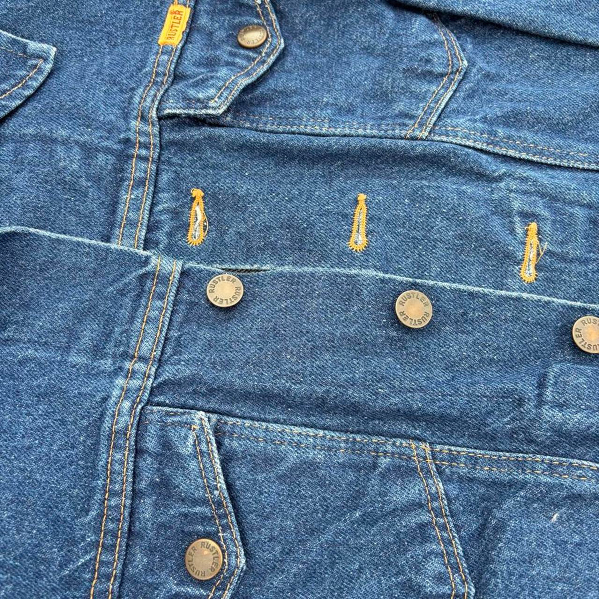 Vintage 80s Rustler Cropped Jean Jacket, Made in USA, Size M, view 4