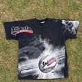 Vintage 1997 Atlanta Braves All Over Print Single Stitch Tee, Size L