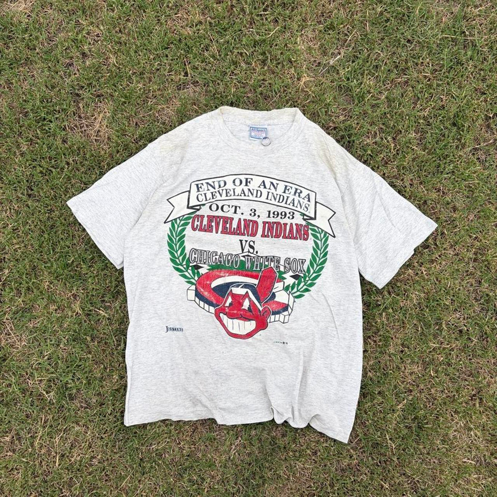 Vintage 1993 Cleveland Indians vs Chicago White Sox End of an Era Tee, Size L