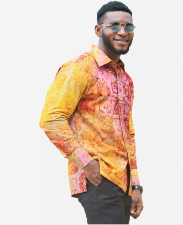 African Style Men's Long Sleeve Cotton Shirt