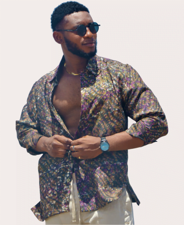 African Style Men's Silk Shirt