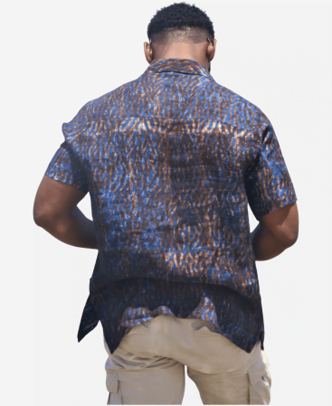 Effortless African Men's Short Sleeve Linen Shirt