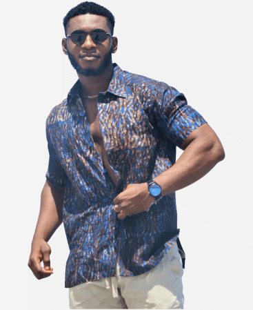 Effortless African Men's Short Sleeve Linen Shirt