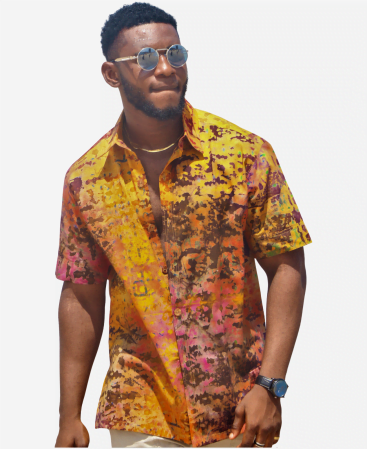 African Style Men's Short Sleeve Vintage Fits